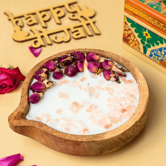 Eco-Friendly Wooden Diya Candle – Sustainable Diwali ESG Gift for Corporate Gifting