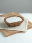 Handcrafted Wooden Dough Bowl D Shape Candle