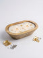 Gilded Aura Wooden Dough Bowl Candle