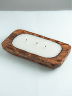 Handcrafted Wooden Dough Bowl Candle