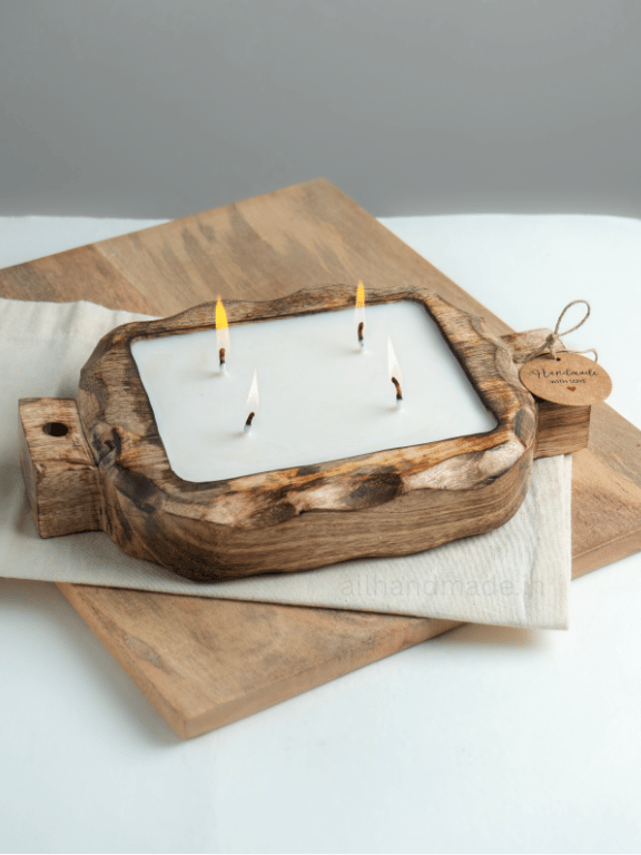 Handcrafted Wooden Board Candle