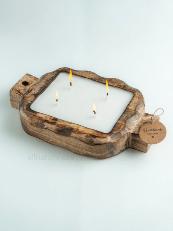 Handcrafted Wooden Board Candle