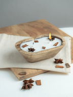 Spiced Ember Wooden Dough Bowl Candle
