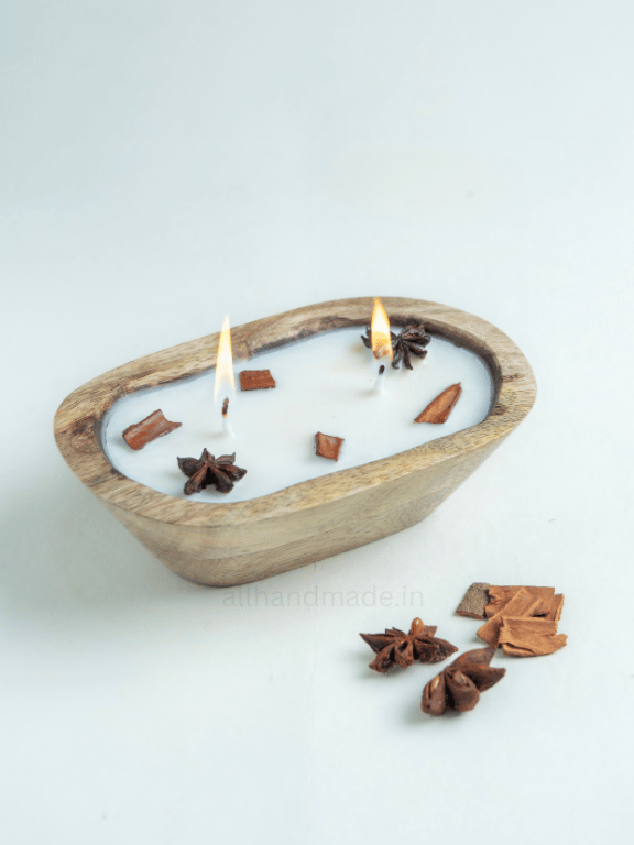 Spiced Ember Wooden Dough Bowl Candle Main image
