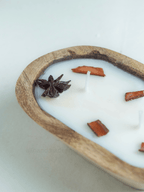 Spiced Ember Wooden Dough Bowl Candle