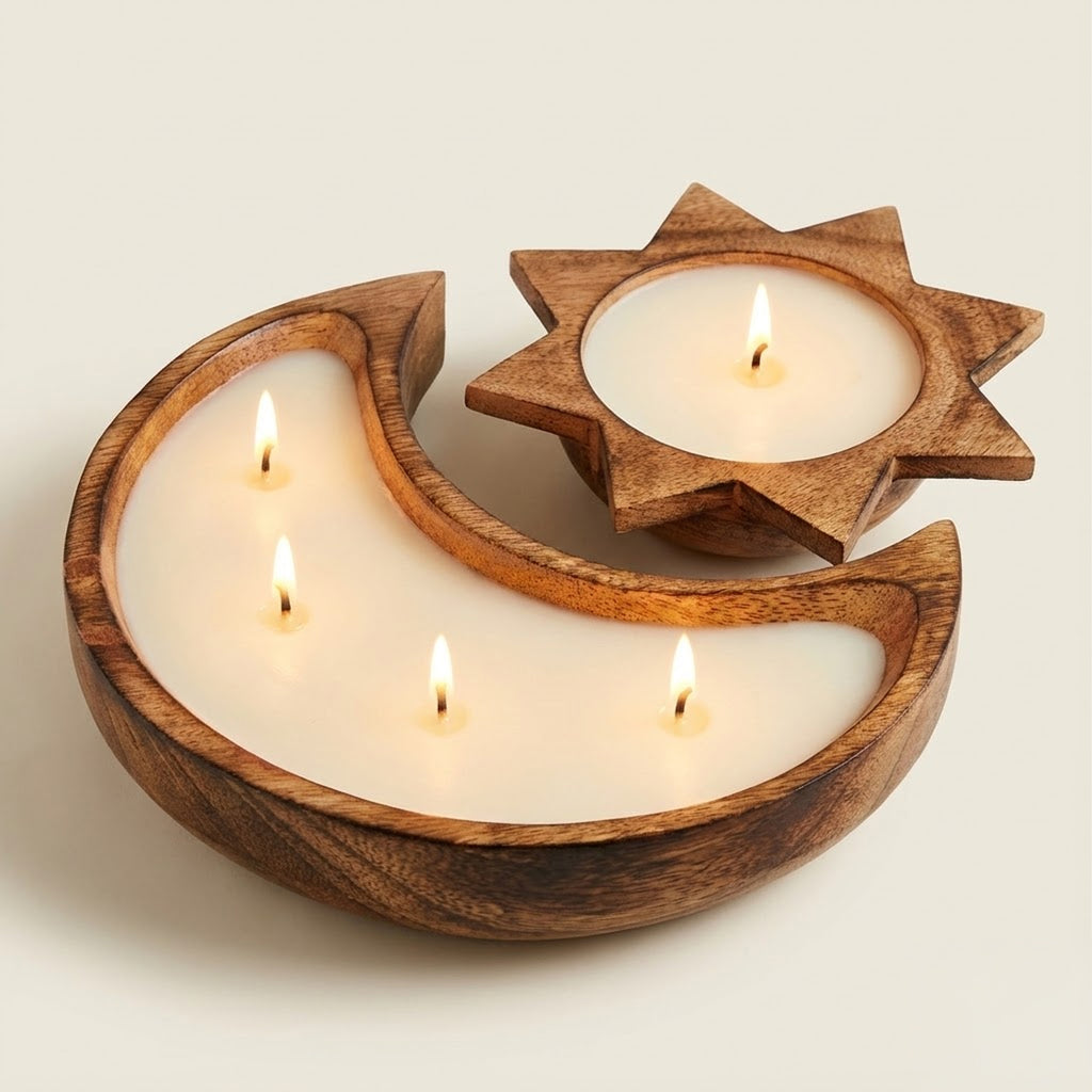 Handcrafted Moon & Sun Candle Set