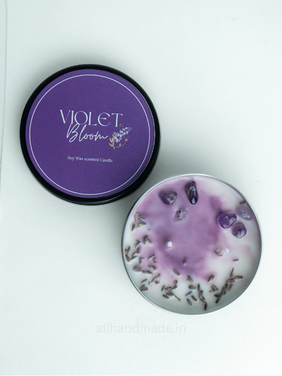 Violet Bloom Tin Jar Candle