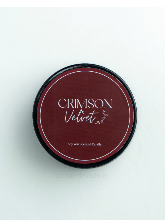 Crimson Velvet Tin Jar Candle