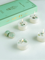 Amazonite Crystal Tealight Candle Set