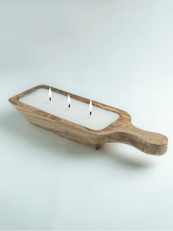 Handcrafted Wooden Board Candle Secondary image
