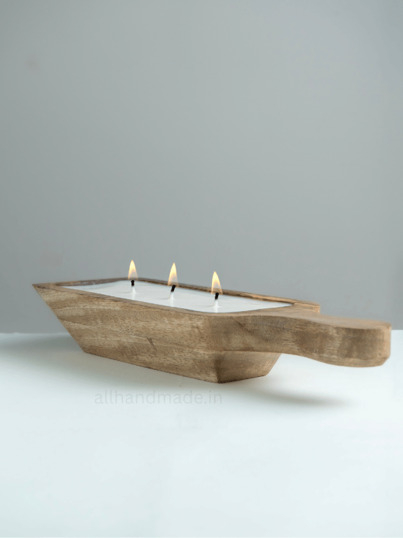 Handcrafted Wooden Board Candle