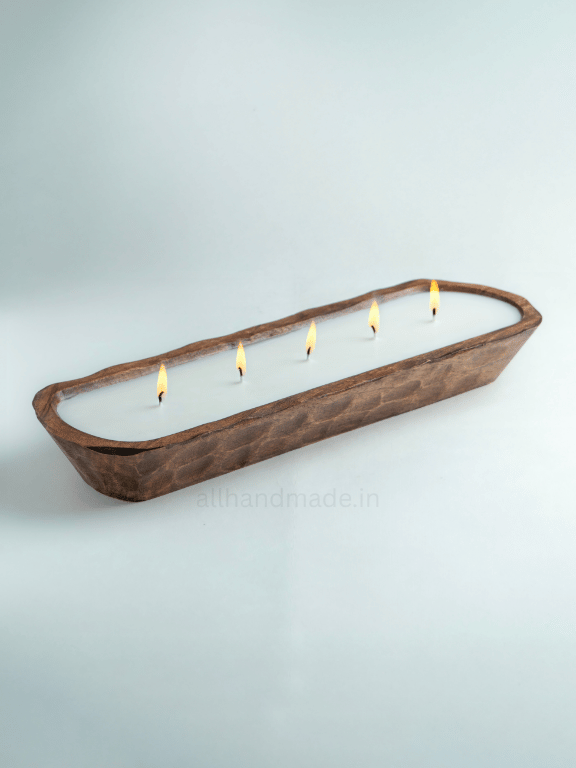 Handcrafted Wooden Dough Bowl Candle ( 12 inch )