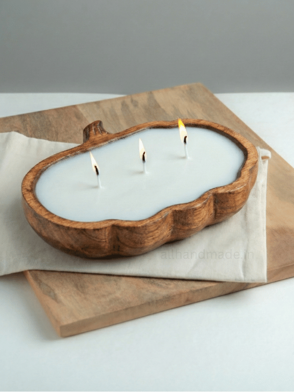 Wooden Pumpkin Scented Candle