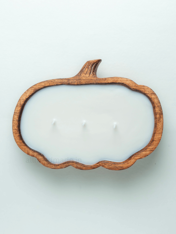 Wooden Pumpkin Scented Candle