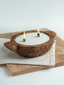 Handcrafted Wooden Round Dough Bowl Candle