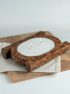Handcrafted Wooden Dough Bowl Candle