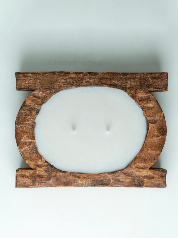 Handcrafted Wooden Dough Bowl Candle