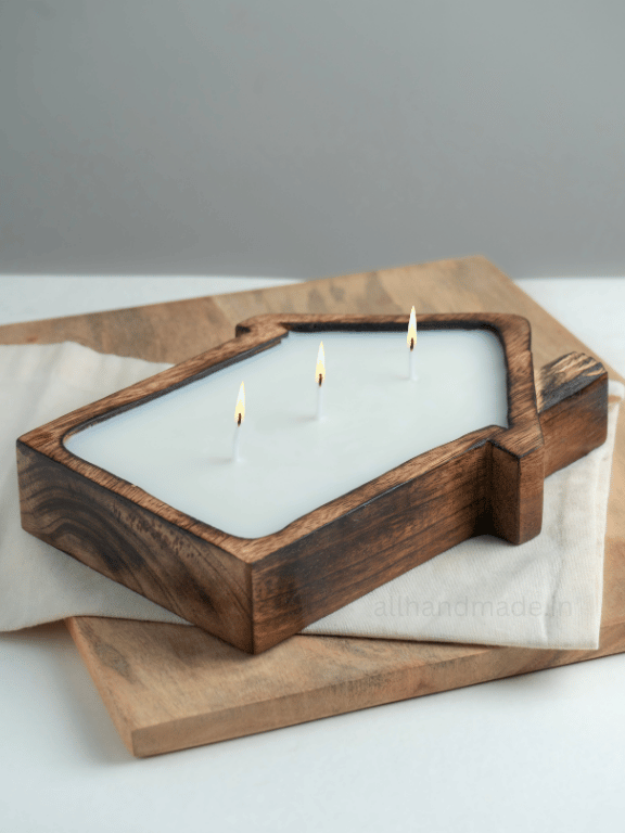 House-Shaped Wooden Candle