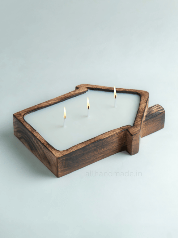 House-Shaped Wooden Candle
