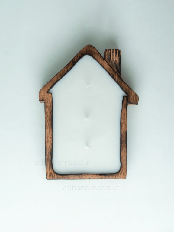 House-Shaped Wooden Candle