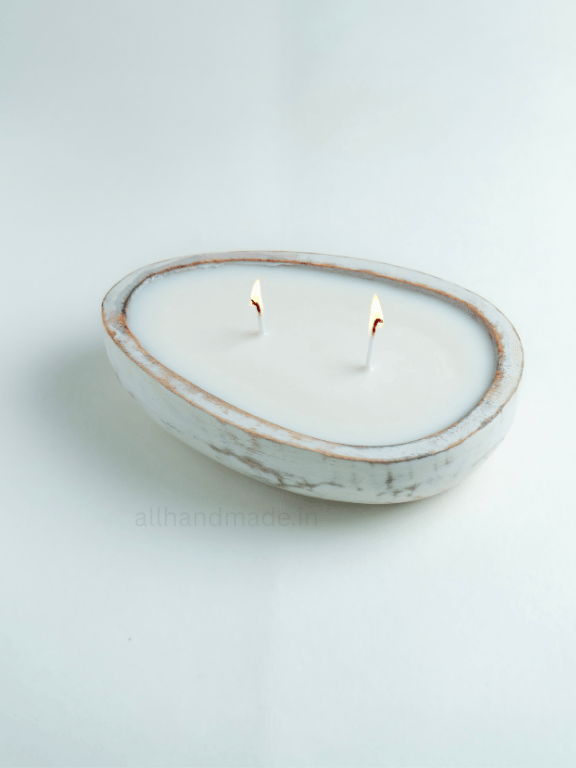 Artisan White Dough Bowl Candle