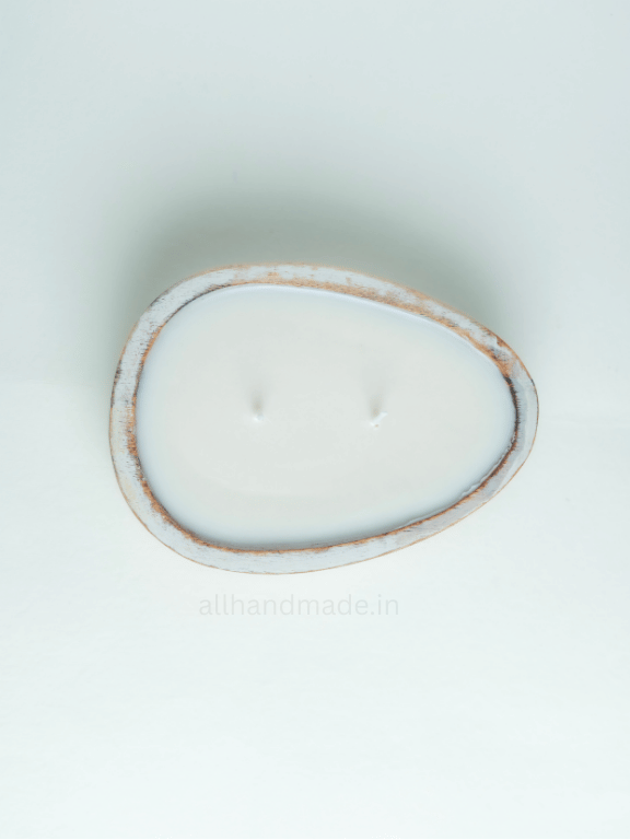 Artisan White Dough Bowl Candle