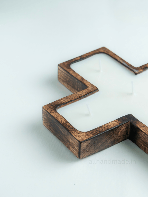 Wooden Cross Scented Candle