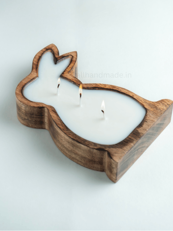 Bunny Shape Wooden Scented Candle
