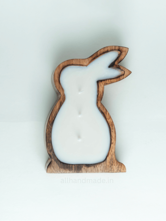 Bunny Shape Wooden Scented Candle