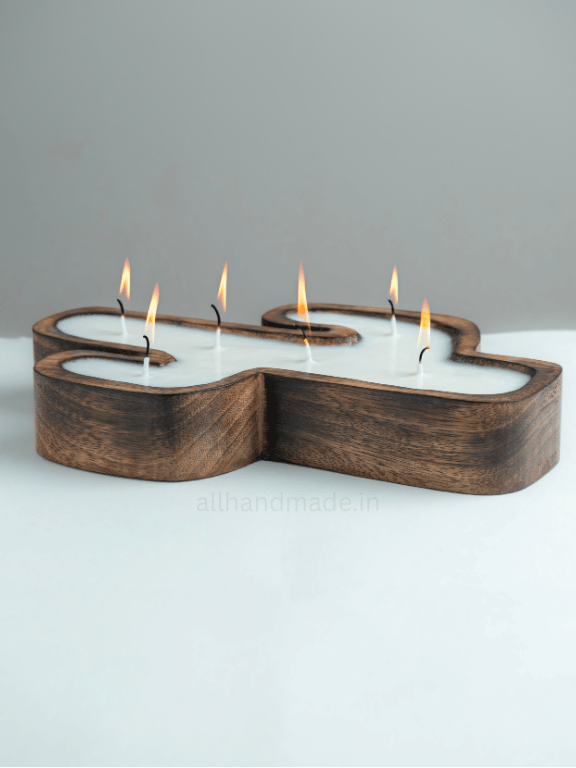 Wooden Cactus Scented Candle
