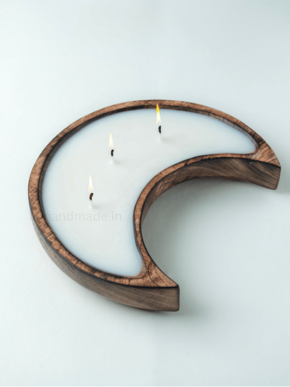 Moon Wooden Scented Candle Secondary image