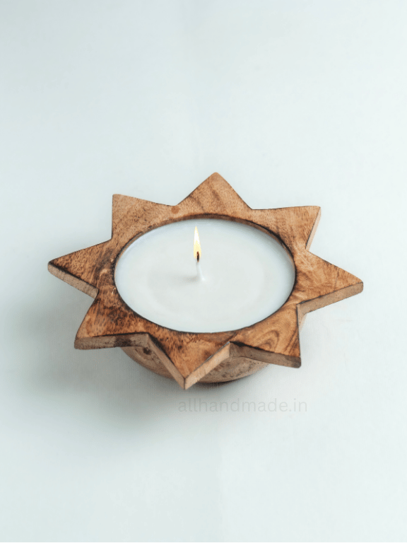 Star Shape Wooden  Scented Candle Secondary image