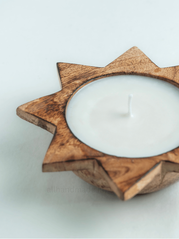 Star Shape Wooden  Scented Candle