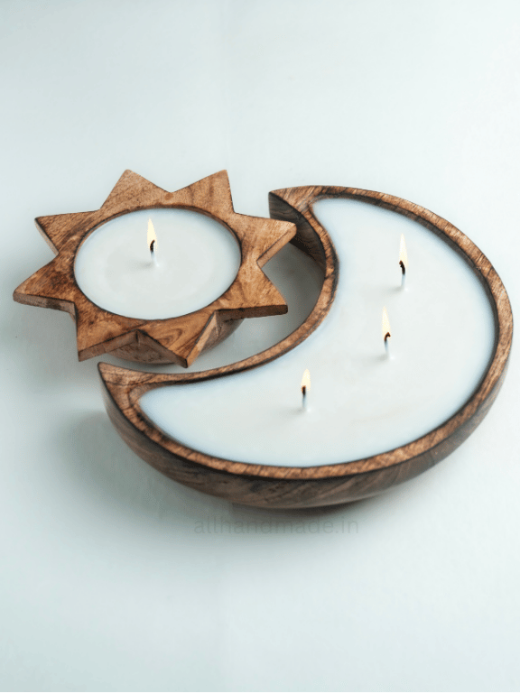 Handcrafted Moon & Sun Candle Set