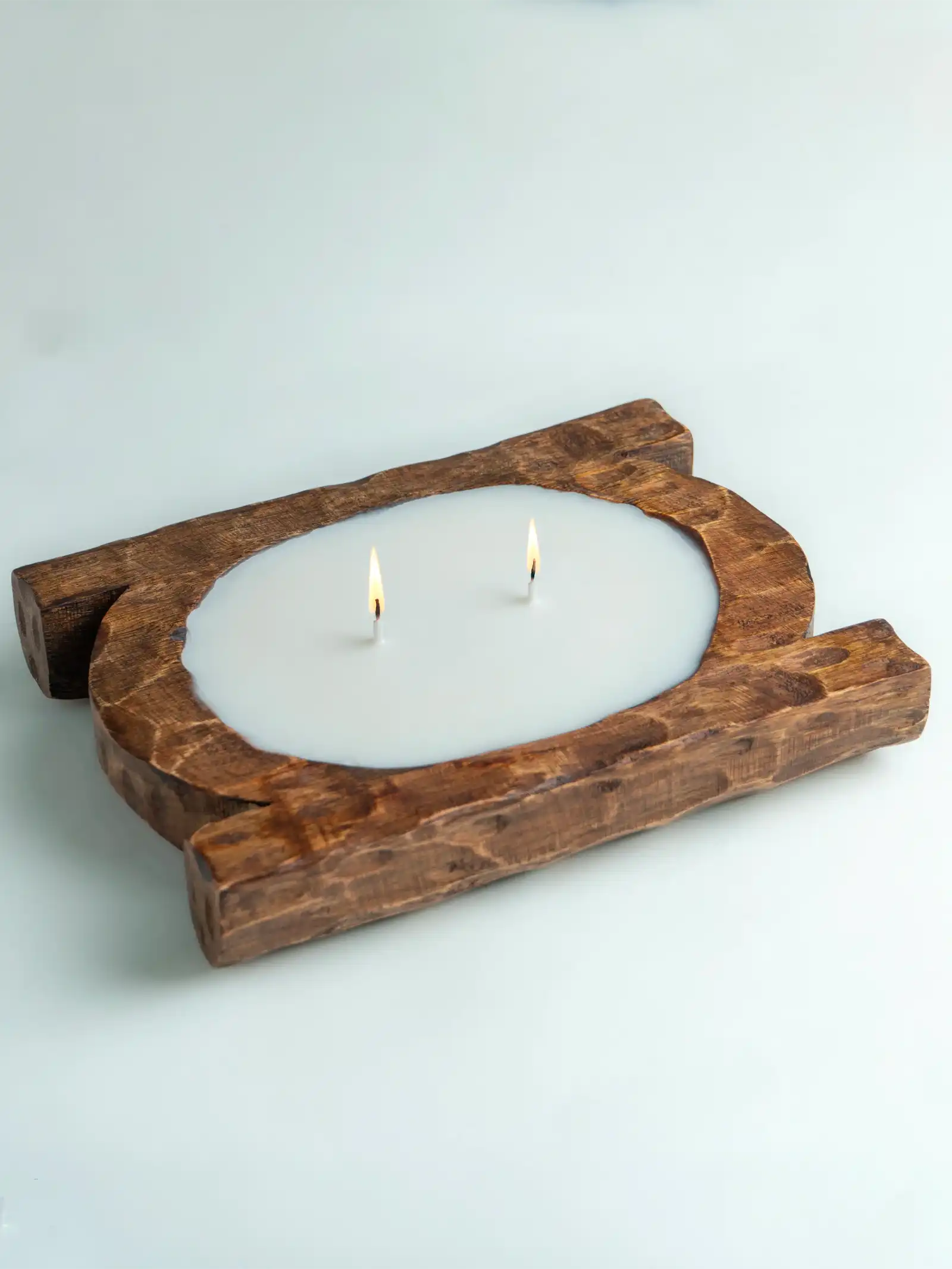 Handcrafted Wooden Dough Bowl Candle Secondary image