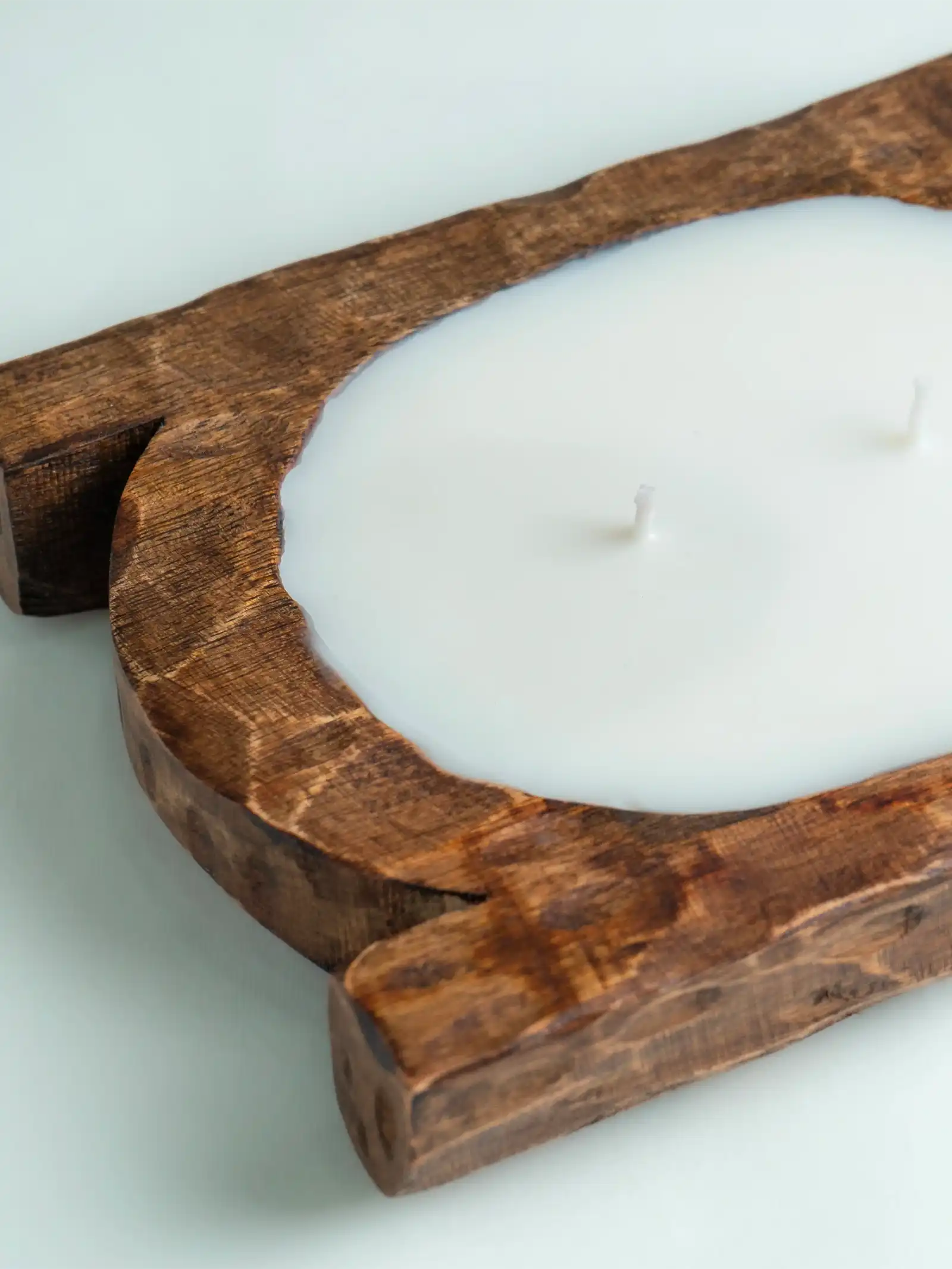 Handcrafted Wooden Dough Bowl Candle