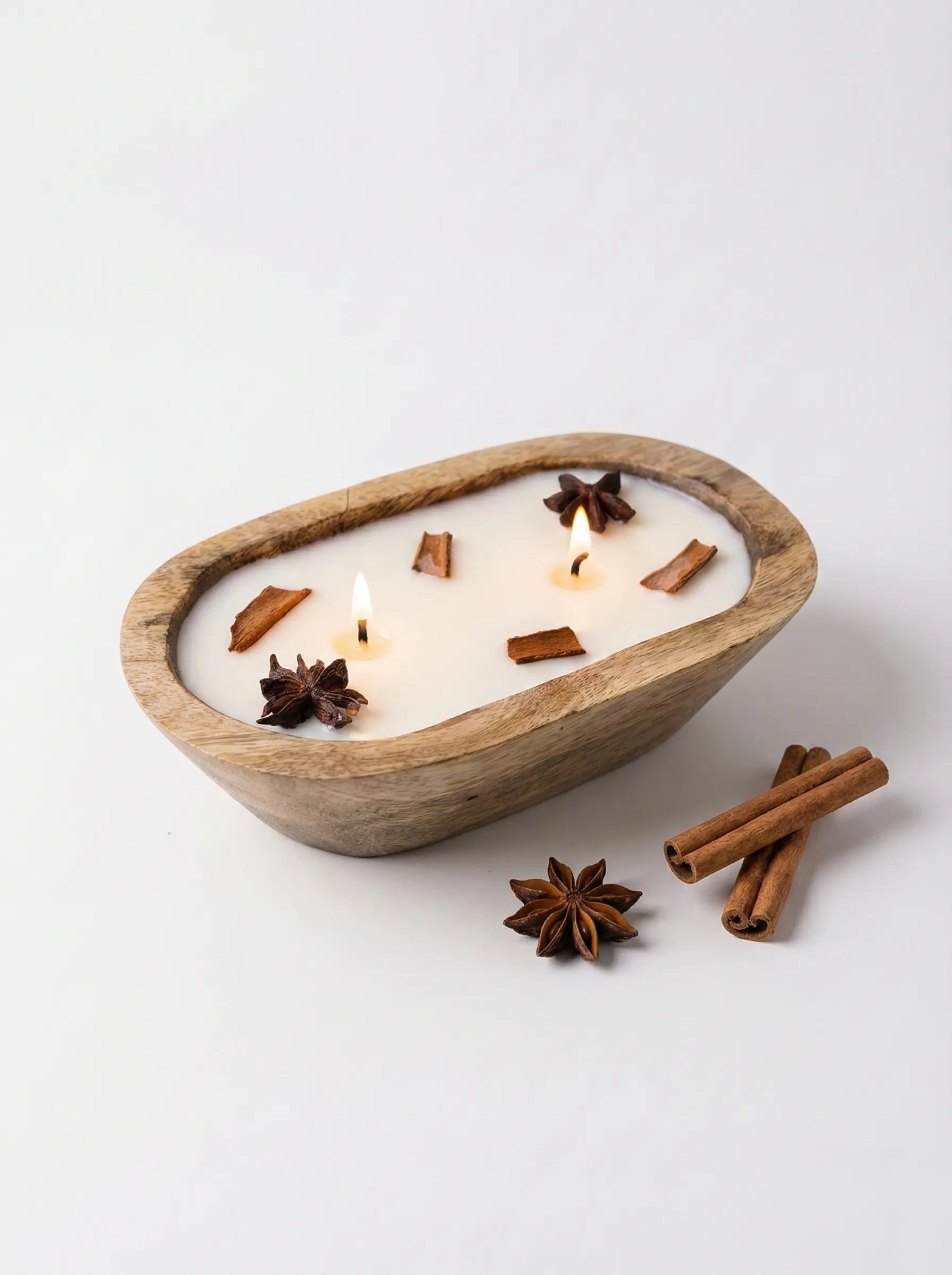 Spiced Ember Wooden Dough Bowl Candle Main image