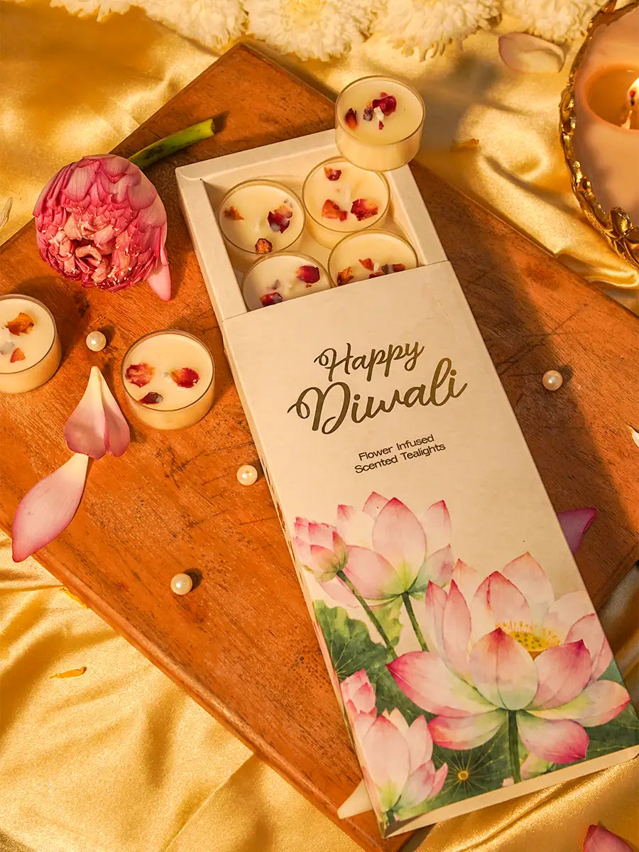 Flower Infused Scented Tealight Candles Gift Box | Set of 10 Main image