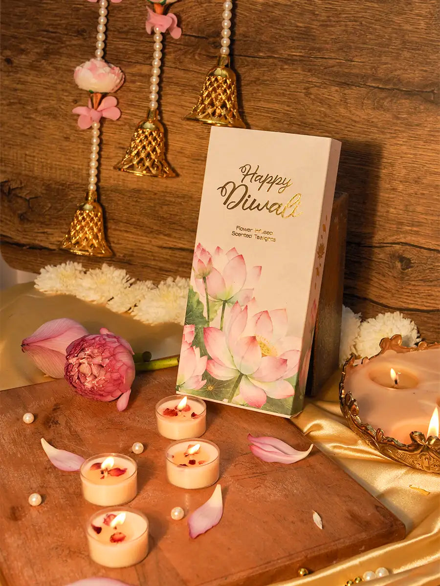 Flower Infused Scented Tealight Candles Gift Box | Set of 10 Secondary image
