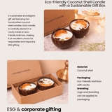 ESG Coconut Shell Scented Candle Set Eco Friendly Sustainable Diwali Gift Box for Corporate Gifting