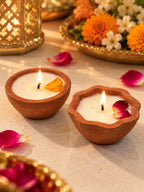 Terracotta Diya Gift Set of 2 for Diwali