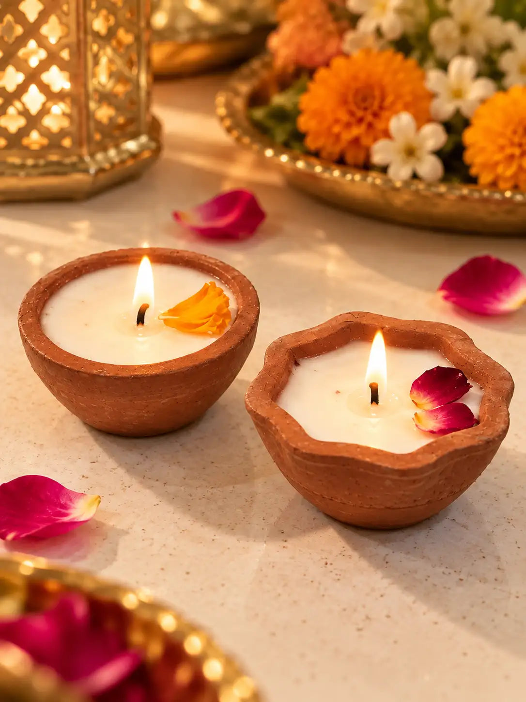 Terracotta Diya Gift Set of 2 for Diwali