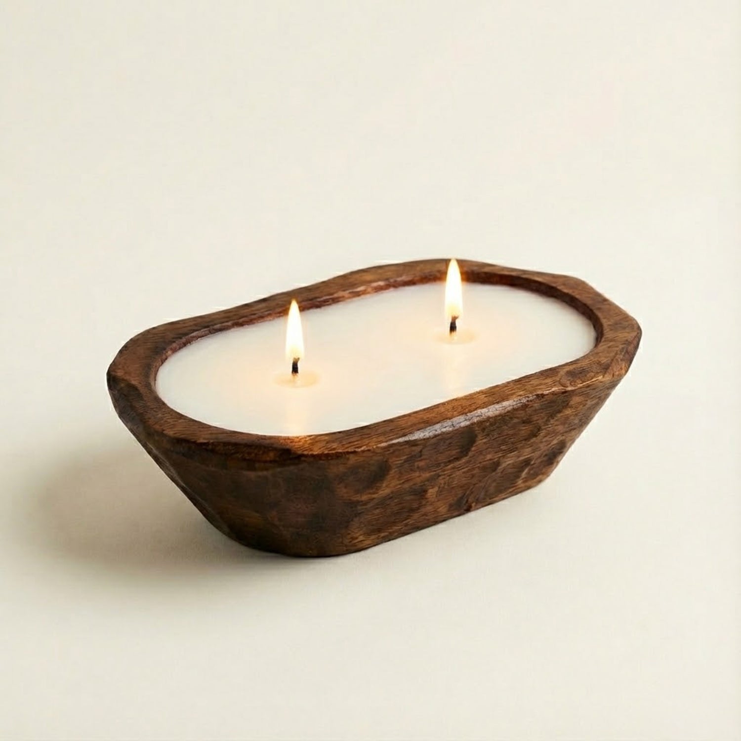 Handcrafted Wooden Dough Bowl Candle Secondary image