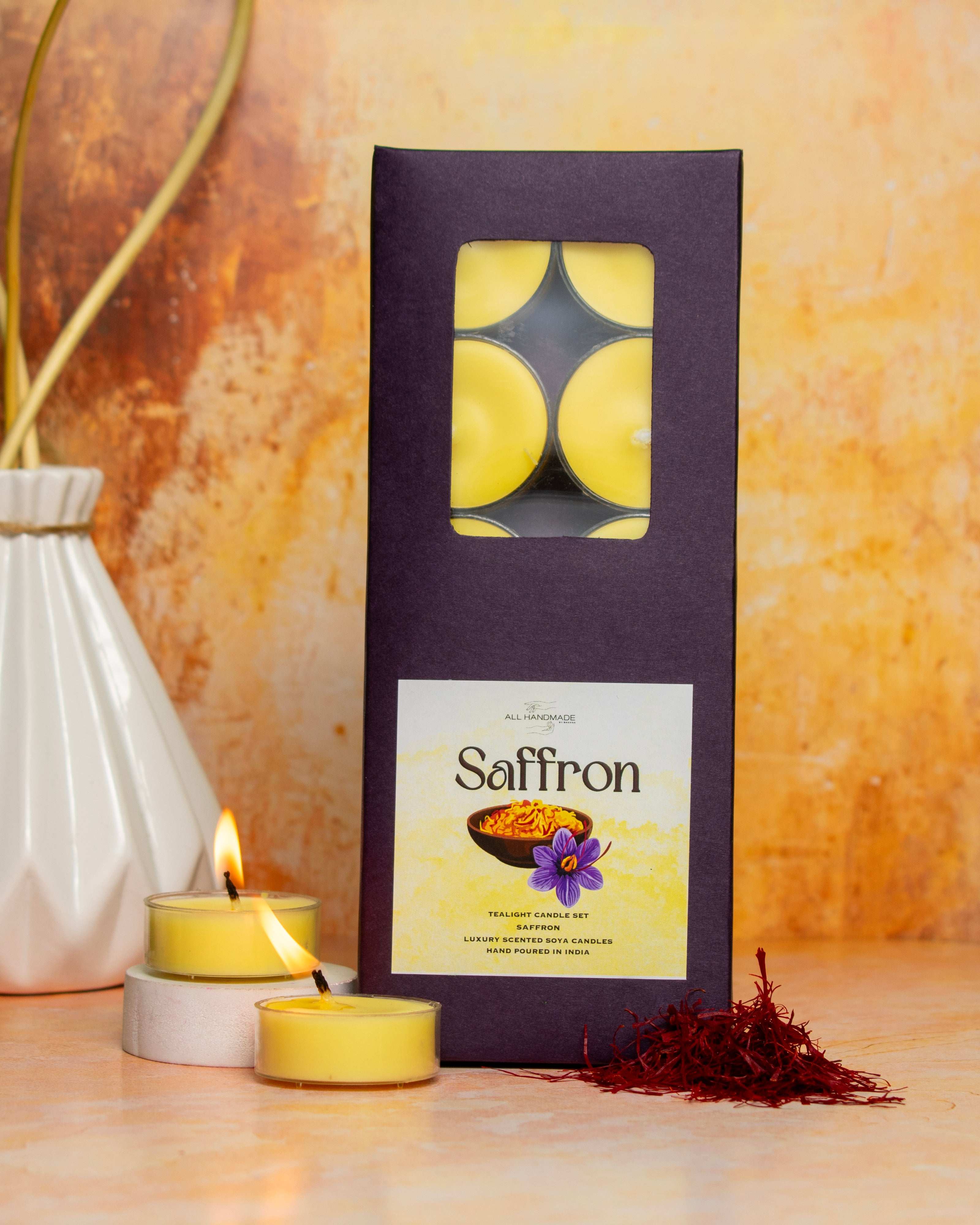 Handpoured Saffron Tealights (Set Of 10) Main image