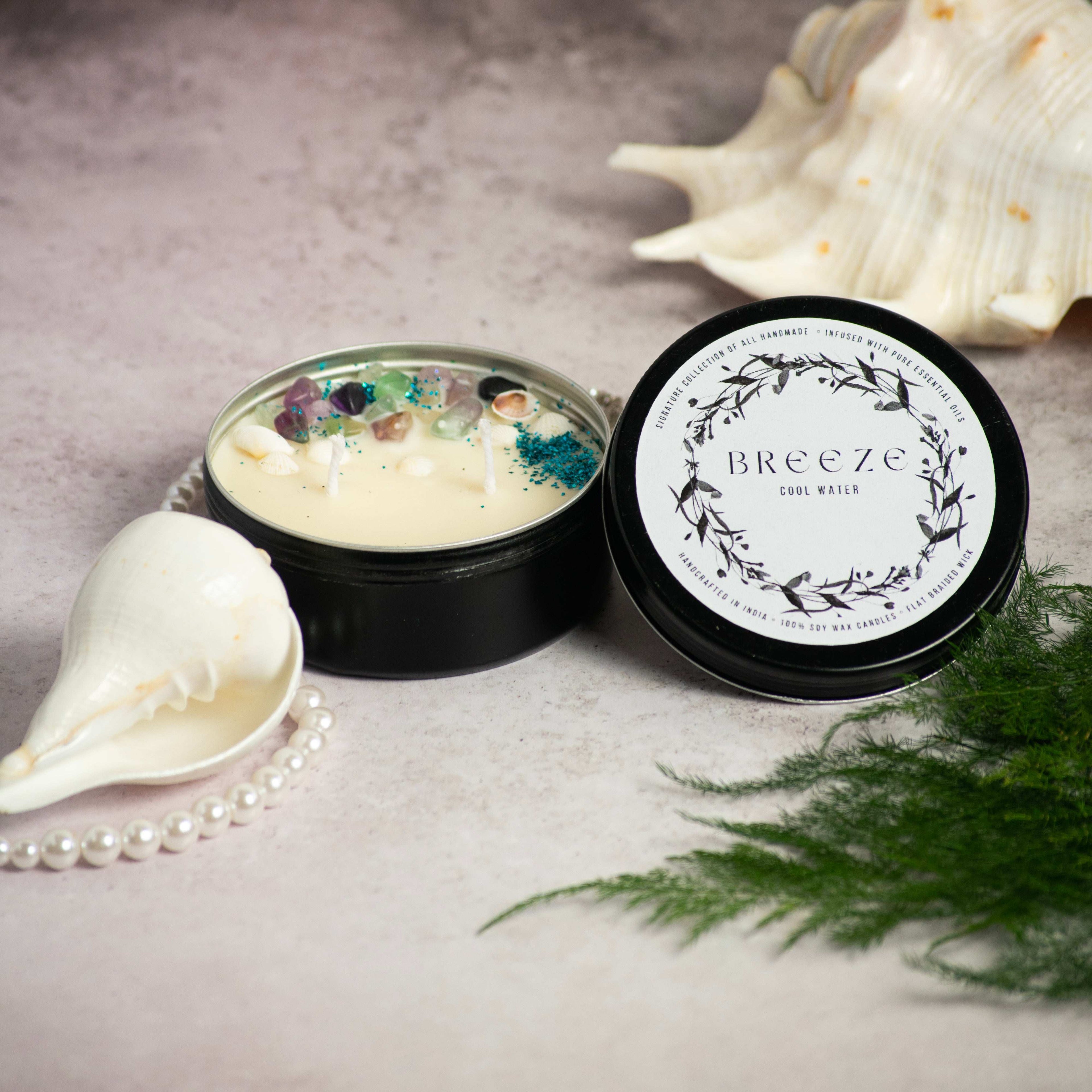 Breeze:  Cool Water Soy Wax Candle