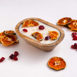 wooden dough bowl scented candle