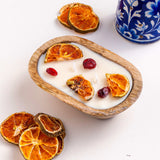 wooden dough bowl scented candle