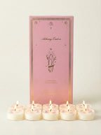 Rose Quartz Crystal Tealight Candle Set