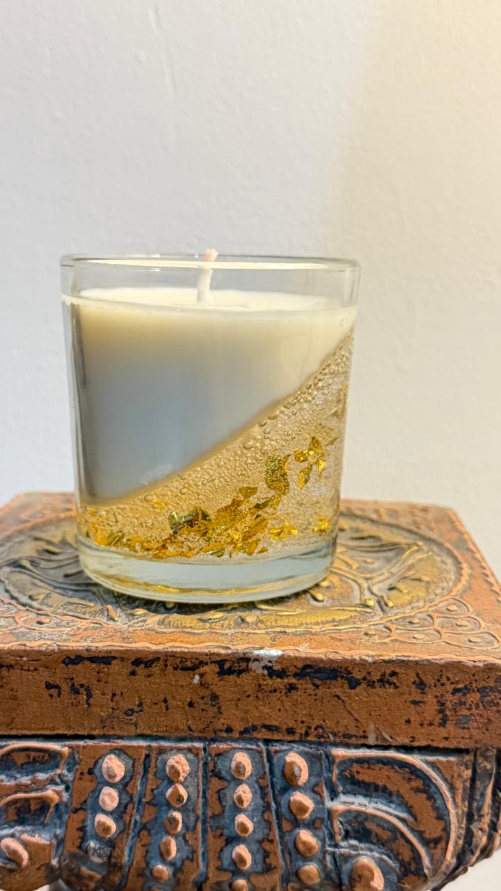 Handcrafted Gel & Soy Wax Candle with Gold Foil – Luxury Home Décor & Gifting Candle