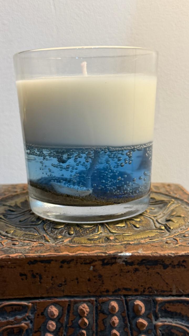 Handcrafted Ocean Gel & Soy Wax Candle – Luxury Blue Layer Candle for Home Décor & Gifting Main image